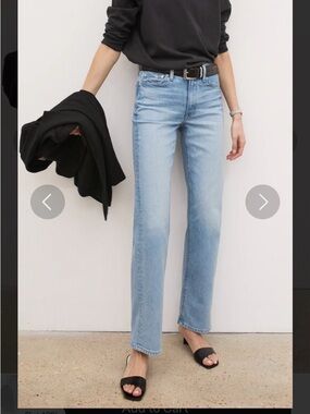 AYR The Roadie Jeans 28 Light Wash Straight Leg High Rise Minimal Chic
